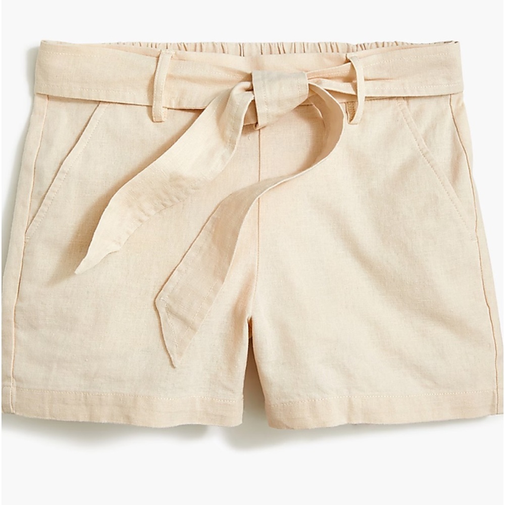 J. Crew tie-waist short in linen-cotton